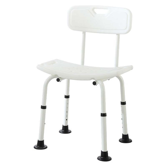Adjustable Shower Chair - White Aluminium Frame with Backrest