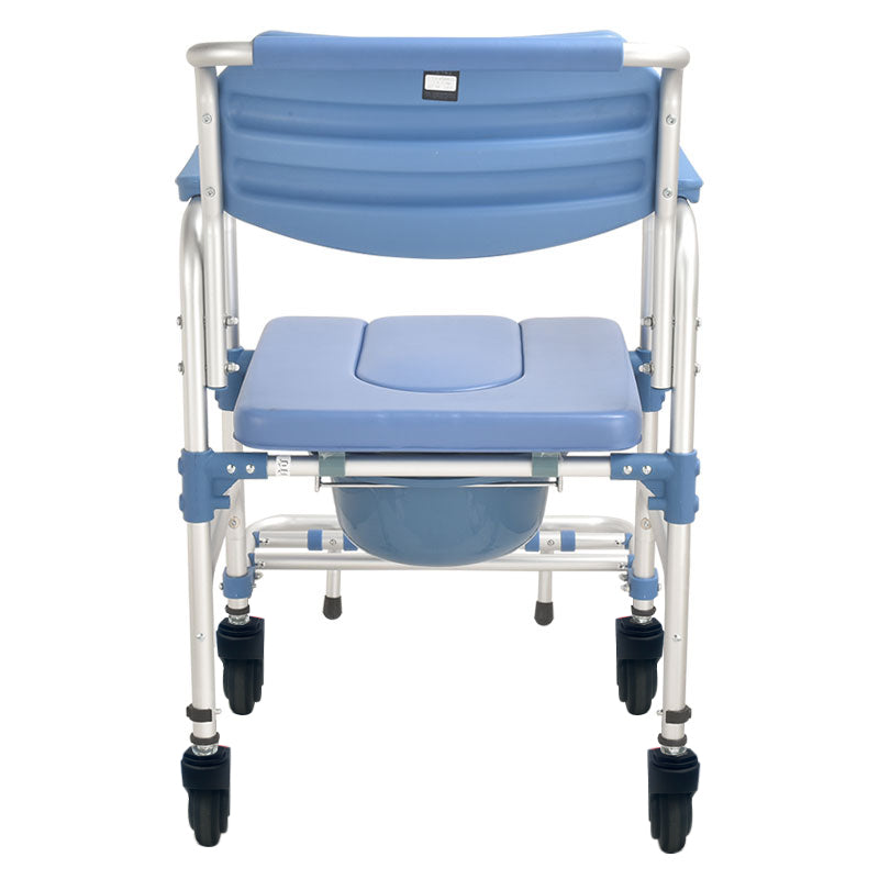 Aluminium Bath & Toilet Chair - Height Adjustable with Wheels