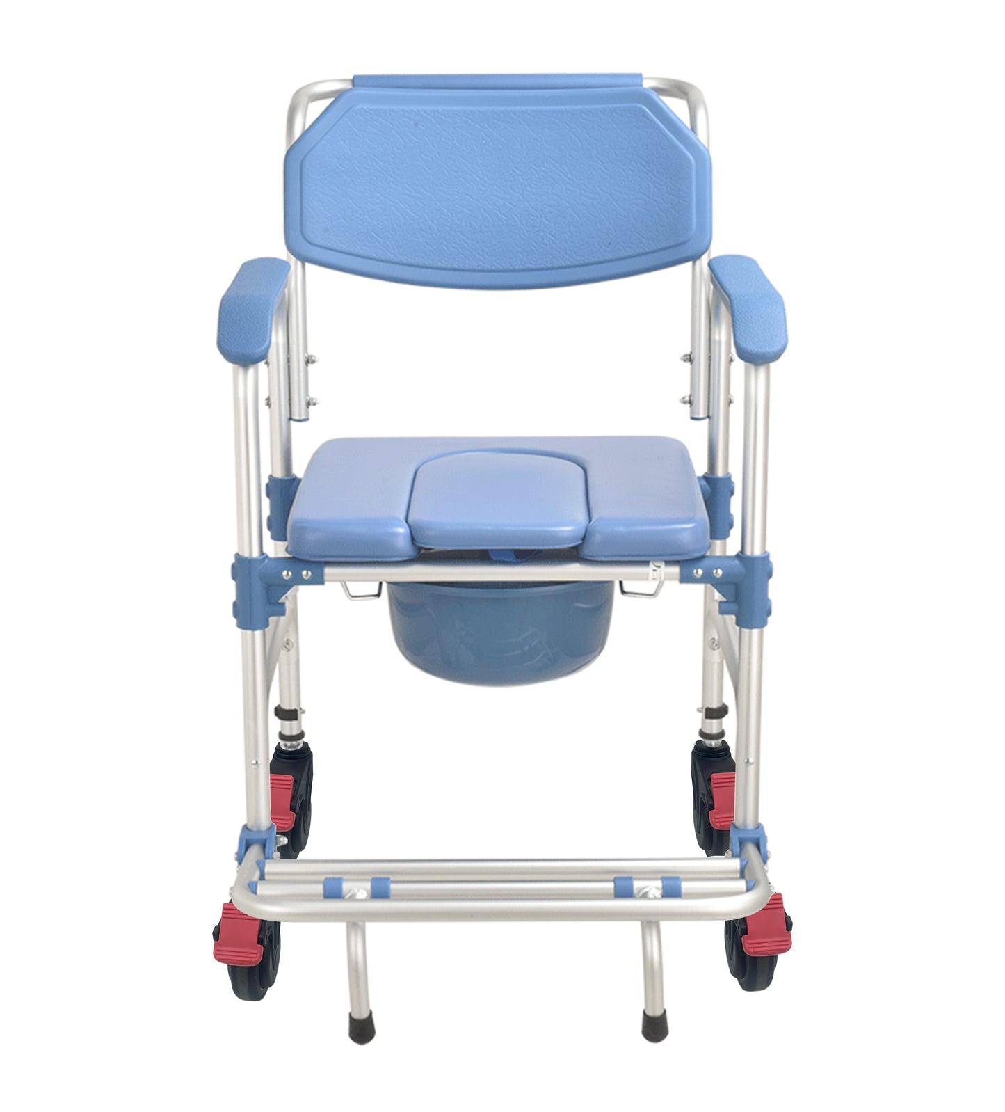 Aluminium Bath & Toilet Chair - Height Adjustable with Wheels