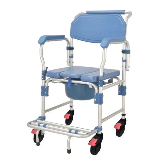 Aluminium Bath & Toilet Chair - Height Adjustable with Lift-Up Armrests