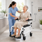 TripleMED 4-in-1 Shower Commode Transport Chair with Wheels