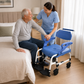 TripleMED Commode Transport Chair with Brakes & Footrests Blue
