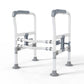 Adjustable Toilet Safety Frame - Dual Clamp Support with Grey Handles