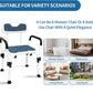 Height Adjustable Shower Chair Aluminium Frame Armrests Backrest White Blue