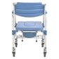 Foldable Commode Transport Chair - Aluminium Frame with Wheels