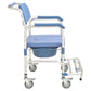 Foldable Commode Transport Chair - Aluminium Frame with Wheels