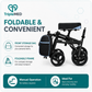 TripleMED Knee Walker Scooter Height Adjustable with Suspension Black
