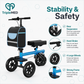 TripleMED Knee Walker Scooter Height Adjustable Crutch Alternative Blue