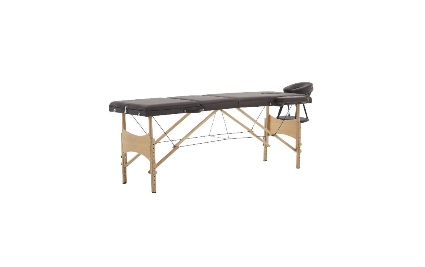 Portable Extra Width Folding Massage Table Bed - 3 Section Black