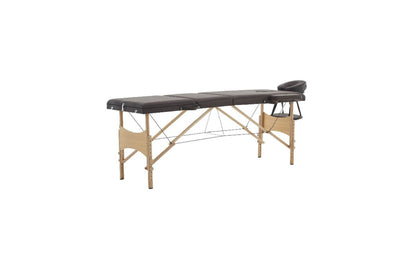 Portable Extra Width Folding Massage Table Bed - 3 Section Black