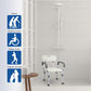 45 cm Non-Slip Elderly Bath Chair with White Finish - 150 kg Capacity