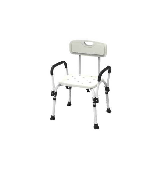 45 cm Non-Slip Elderly Bath Chair with White Finish - 150 kg Capacity