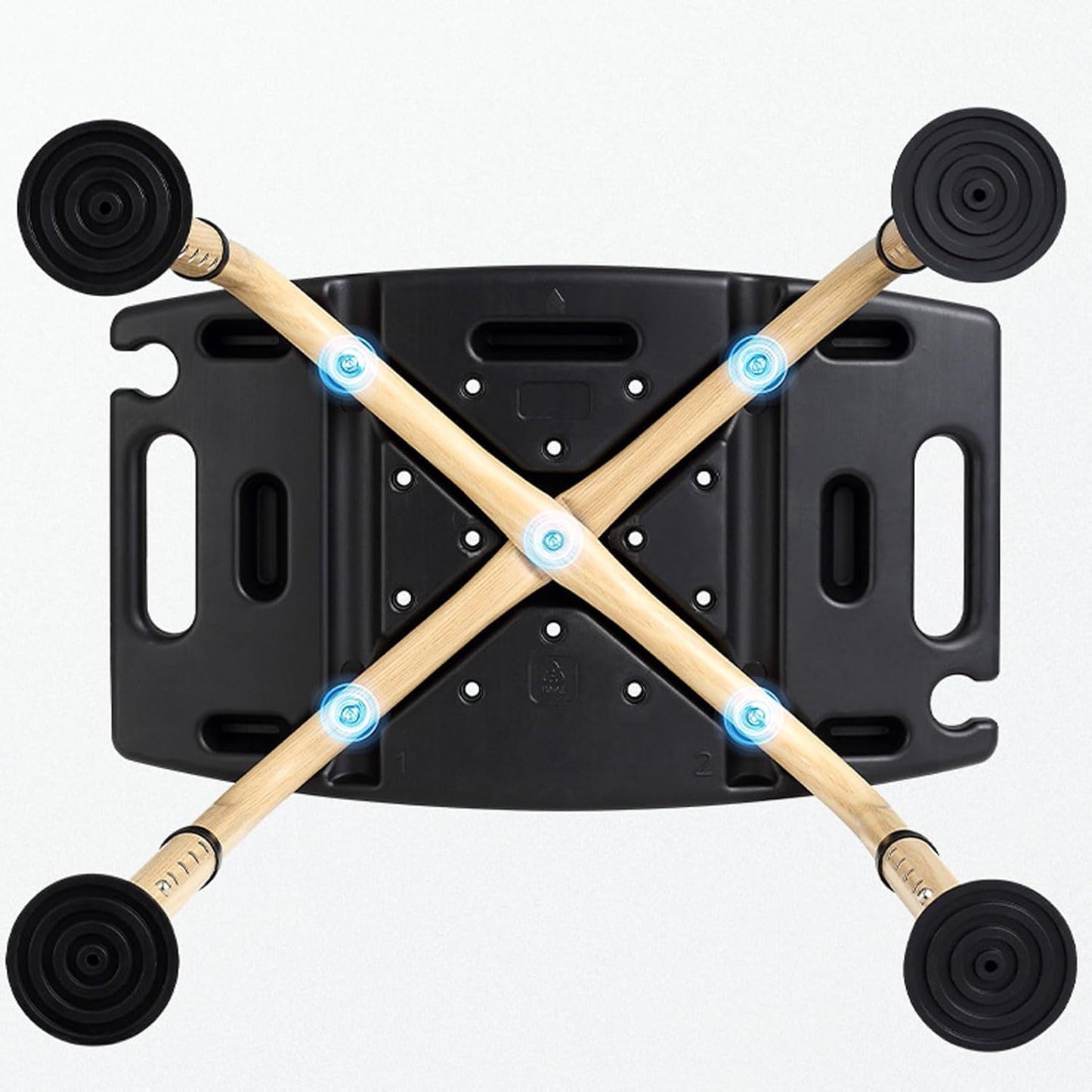 Adjustable Shower Stool - Wood-Finish Aluminium Frame & Anti-Slip Feet