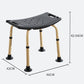 Adjustable Shower Stool - Wood-Finish Aluminium Frame & Anti-Slip Feet