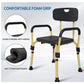45 cm Non-Slip Elderly Bath Chair with Wood-Grain Finish - 150 kg Capacity