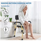 45 cm Non-Slip Elderly Bath Chair with Wood-Grain Finish - 150 kg Capacity