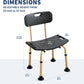 Adjustable HeavyDuty Shower Chair Elderly Disabled Support Seat Wood Finish