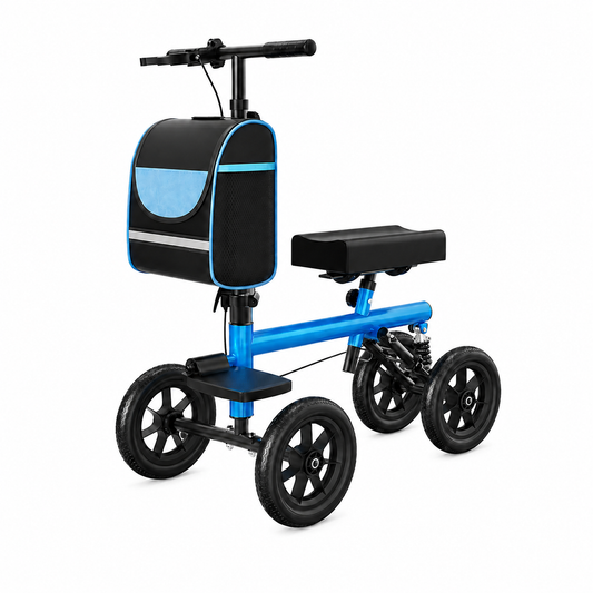 TripleMED Knee Walker Scooter Height Adjustable Crutch Alternative Blue