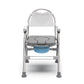 Adjustable Bedside Commode Chair - Liftable Armrests & Grey Cushion