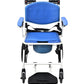 Foldable Commode Shower Chair - Aluminium Frame with Wheels White Blue