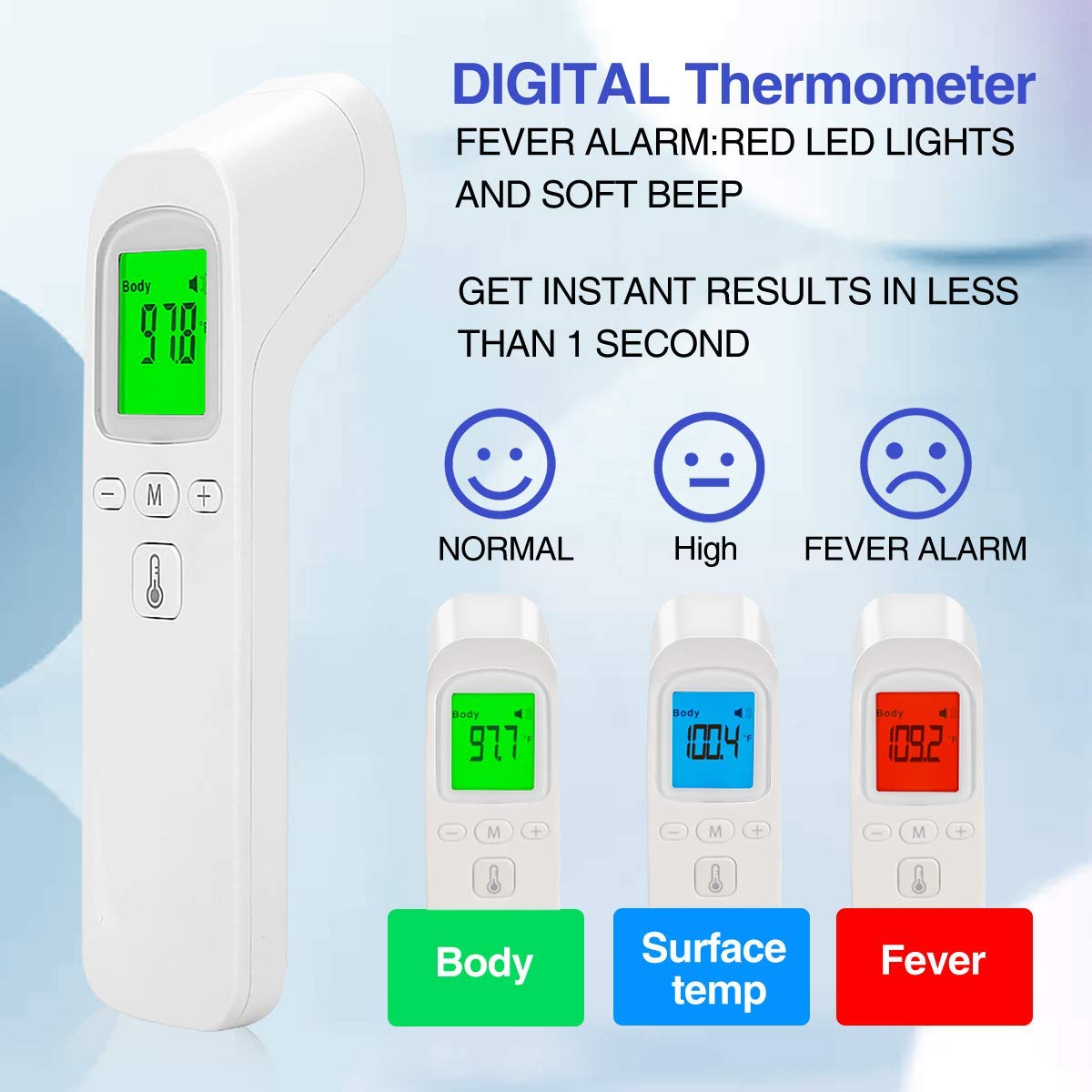 Forehead Infrared Thermometer - Non-Contact Digital Temperature Scanner