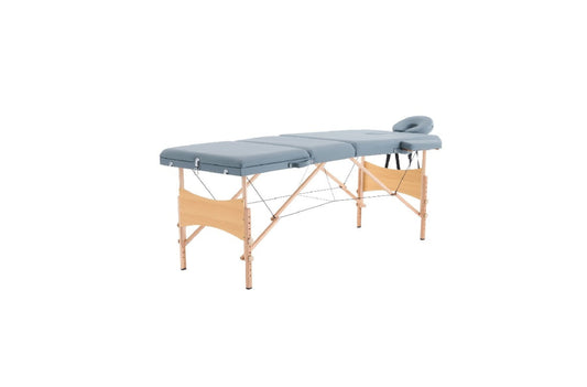 Portable Extra Width Folding Massage Table Bed - 3 Section Black