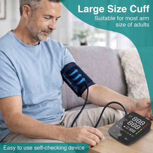 TripleMED Upper Arm Blood Pressure Monitor with LED Display Black
