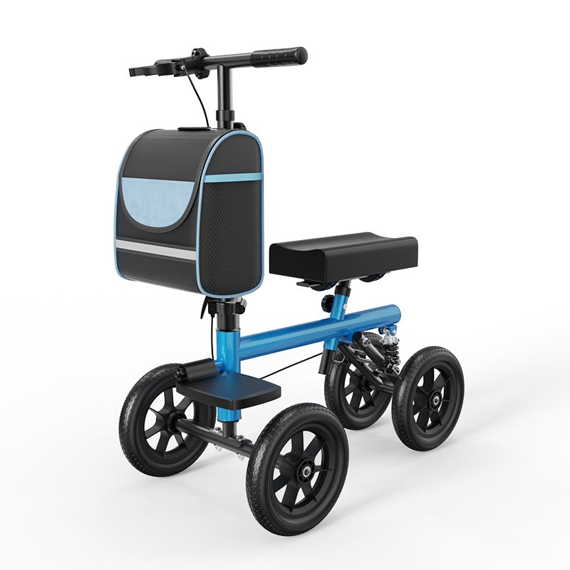 Knee Walker Scooter - Height Adjustable Crutch Alternative Blue