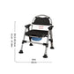 Adjustable Bedside Commode Chair - Plastic Armrests & Backrest In Black