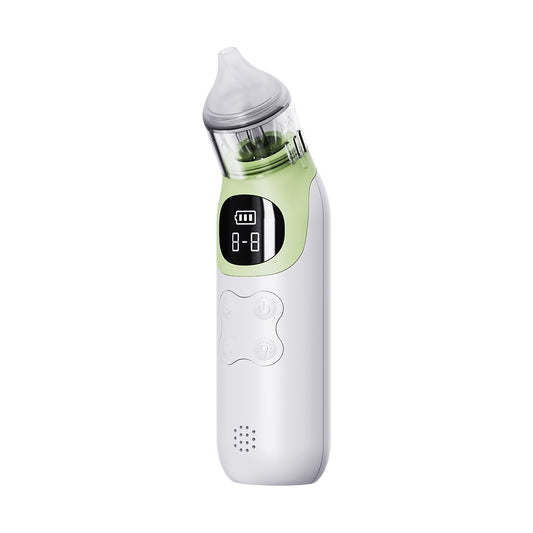 Adjustable Silicone Baby Nasal Aspirator Rechargeable Battery White Green