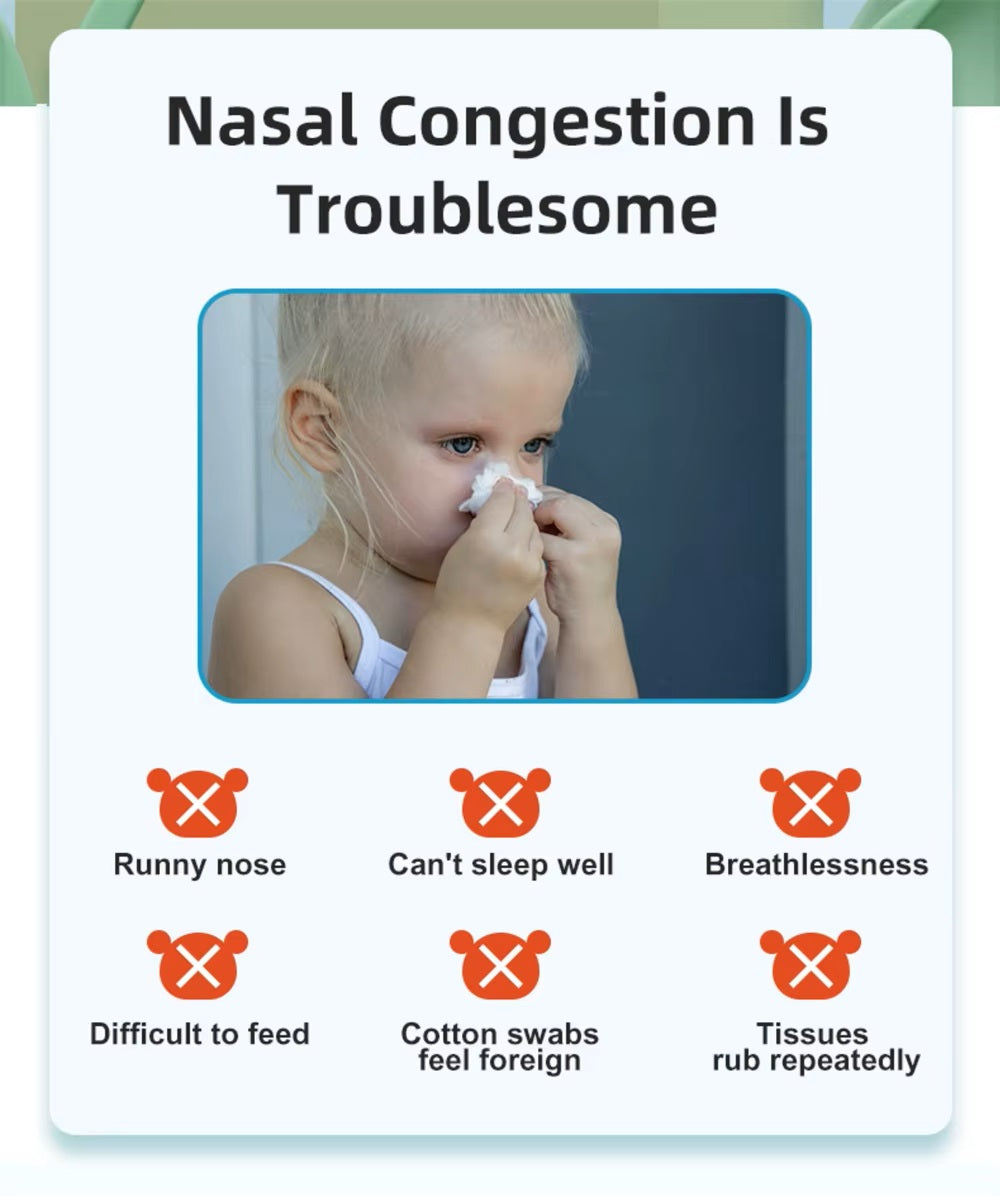Adjustable Silicone Baby Nasal Aspirator Rechargeable Battery White Green