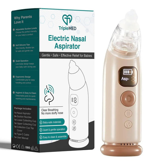 TripleMED Baby Nasal Aspirator Electric Suction Nose Cleaner Brown