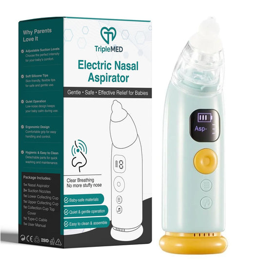 TripleMED Baby Nasal Aspirator Electric Suction Nose Cleaner Blue