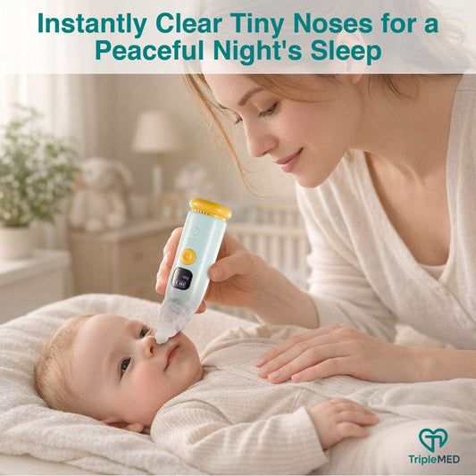 TripleMED Baby Nasal Aspirator Electric Suction Nose Cleaner Blue