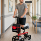 TripleMED Knee Walker Scooter Height Adjustable with Suspension Red