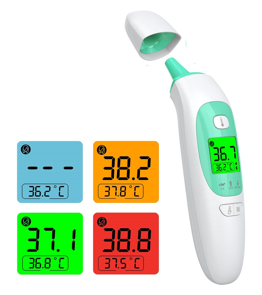 Ear & Forehead Digital Thermometer - Infrared No-Contact & Probe Modes