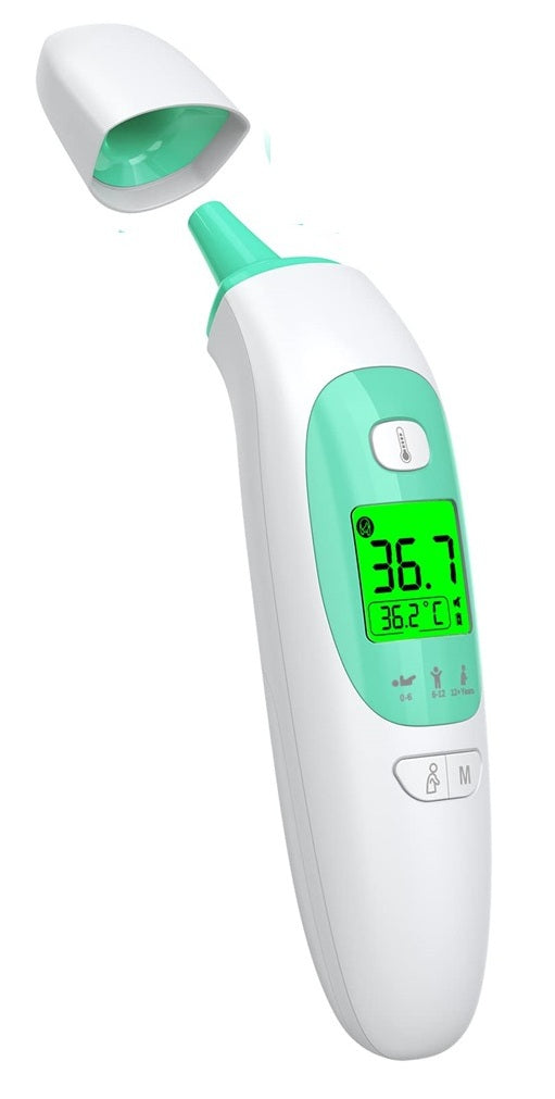 Ear & Forehead Digital Thermometer - Infrared No-Contact & Probe Modes