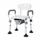 TripleMED Adjustable Bedside Commode Chair with Bucket & Armrests
