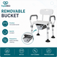 TripleMED Adjustable Bedside Commode Chair with Bucket & Armrests