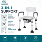TripleMED Adjustable Bedside Commode Chair with Bucket & Armrests