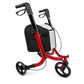 TripleMED Three-Wheel Aluminium Rollator Walker with Bag Red