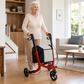 TripleMED Three-Wheel Aluminium Rollator Walker with Bag Red