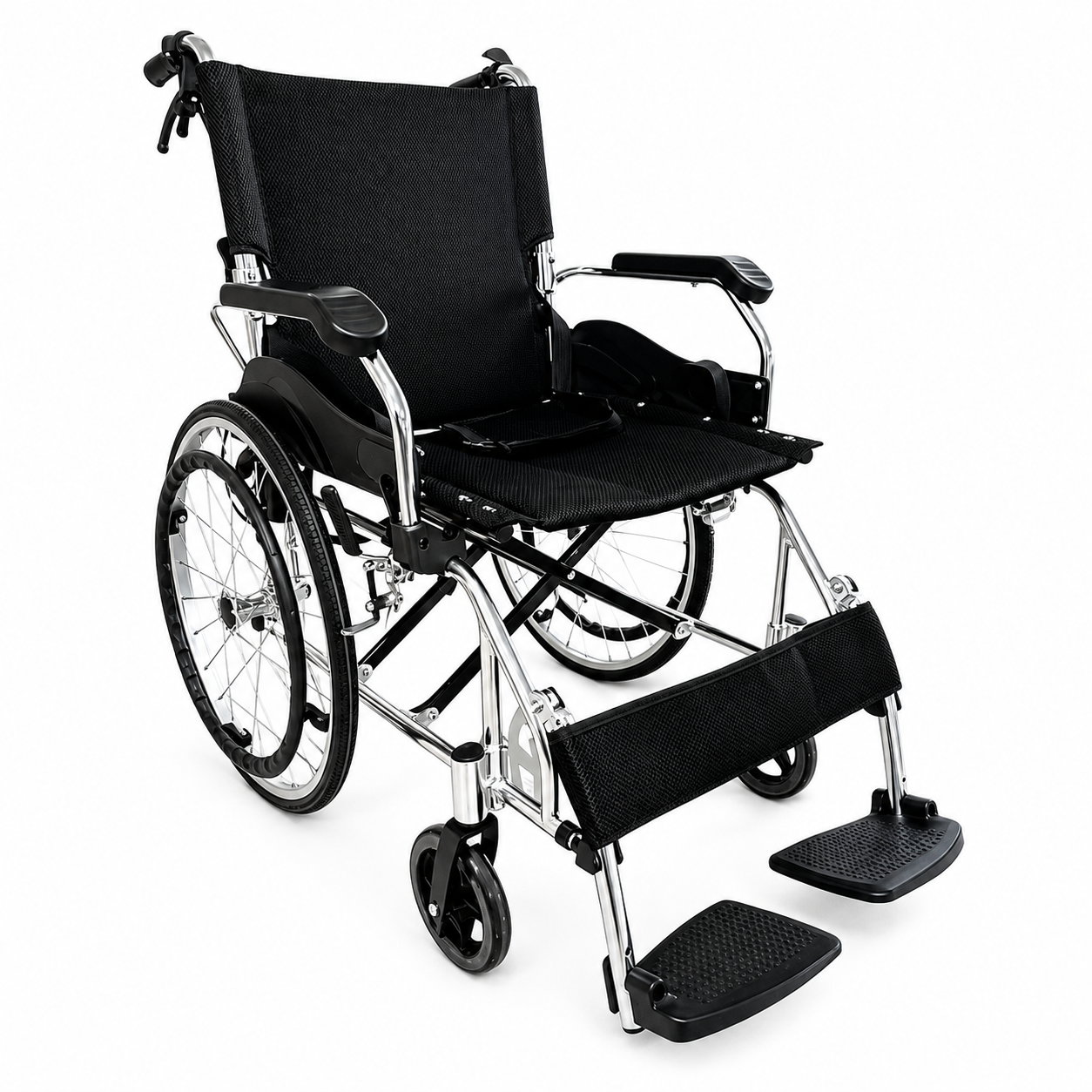 TripleMED Lightweight Foldable Aluminium Manual Wheelchair - Black
