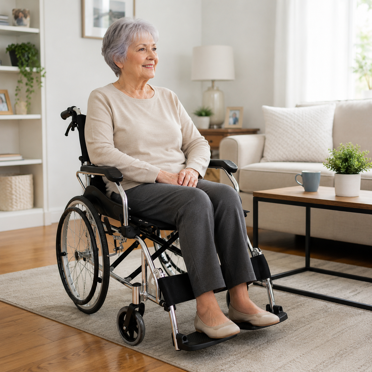 TripleMED Lightweight Foldable Aluminium Manual Wheelchair - Black