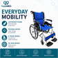 TripleMED Lightweight Foldable Aluminium Manual Wheelchair - Blue
