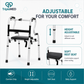 TripleMED Foldable Mobility Walker with Flip-Up Seat & Wheels