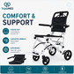 TripleMED Lightweight Foldable Transport Wheelchair - White