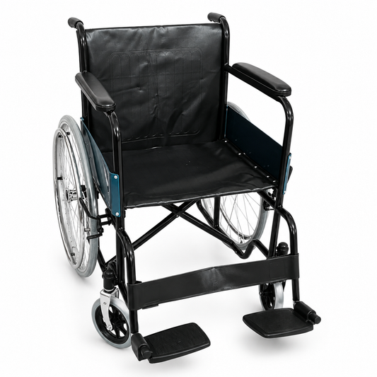 TripleMED Aluminium Manual Wheelchair with 46cm Seat - Black