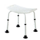 Adjustable Shower Stool - White & Grey Aluminium Frame, Anti-Slip Feet