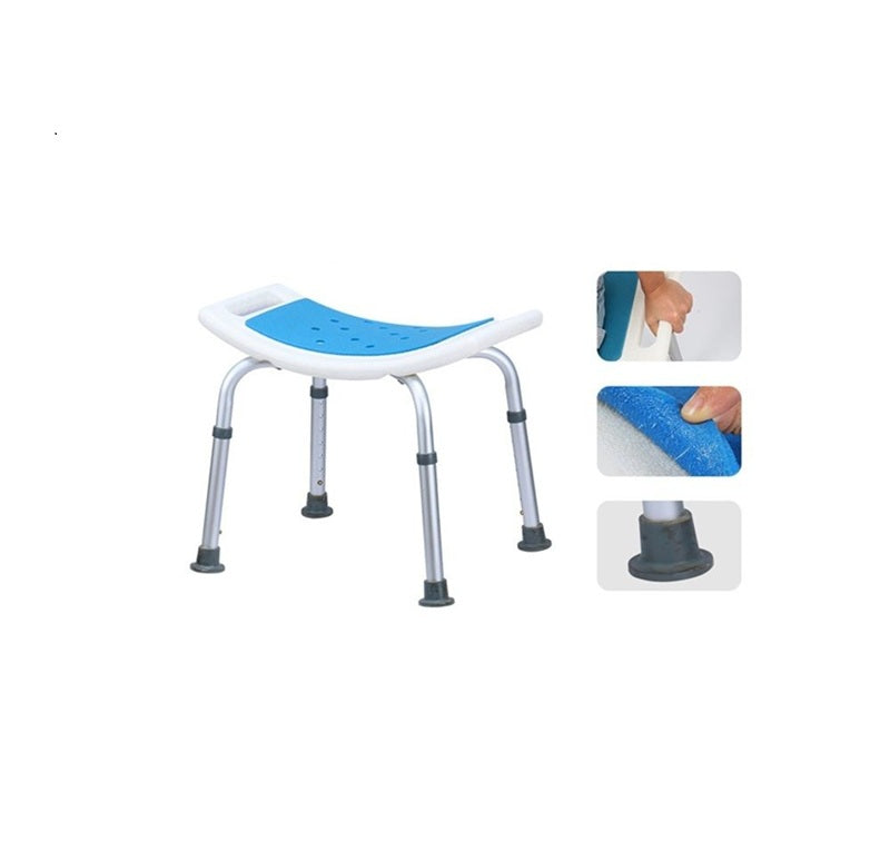 Adjustable Aluminium Shower Stool - Non-Slip Bath Seat with EVA Cushion